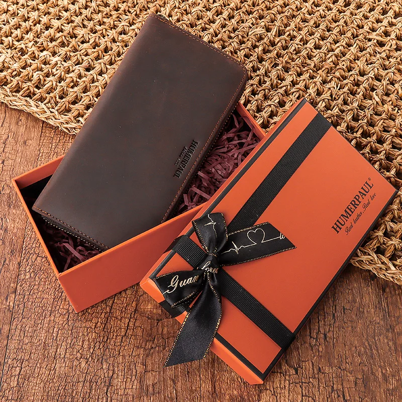 Мужские кошельки визитница Мужской Длинный кошелек на молнии большая