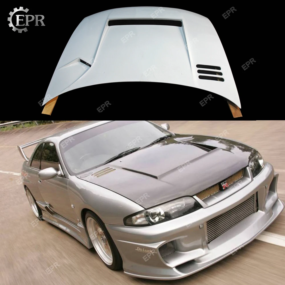 FRP капот отделка для Nissan Skyline R33 GTR TS стиль карбон/стекловолокно ВЕНТИЛИРУЕМЫЙ