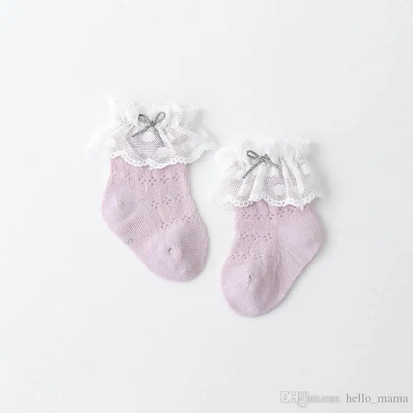 

Lace Baby Socks Cotton Girls Socks Bows Princess Toddler Socks Spring Summer Baby Accessories Infant Clothes 0-3Y Kids Wear