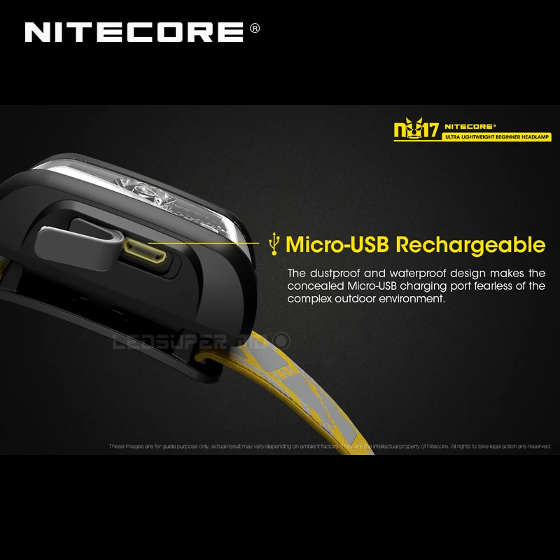 Micro-USB Rechargeable Nitecore NU17 Triple Output Ultra Lightweight Beginner Headlamp Built-in Li-ion Battery | Лампы и освещение