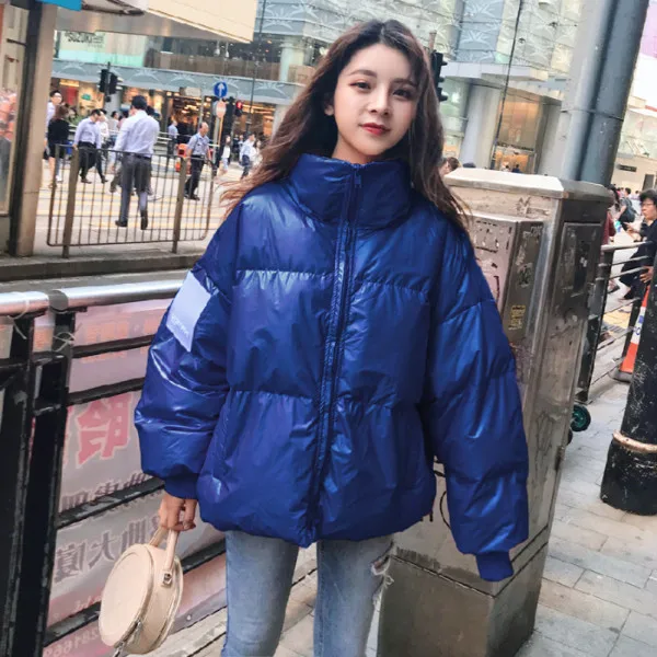 Winter Coat Women Jacket Parkas Women Glossy Down Cotton Jacket Hooded Parka Female Loose Puffer Parkas Ladies Oversize Outwear