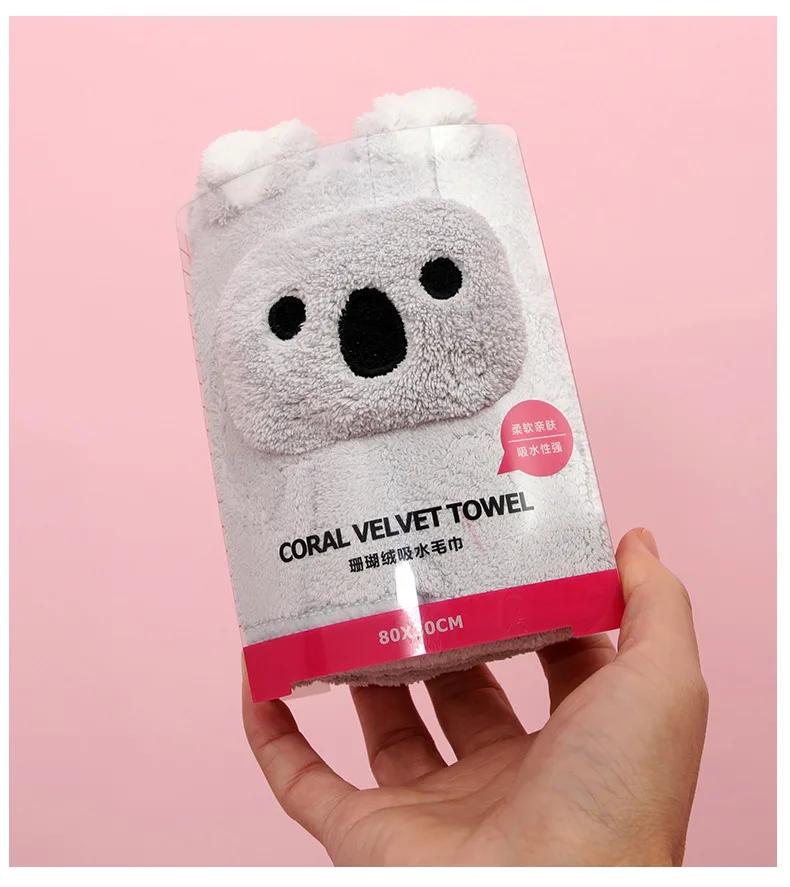 

LXX High Quality Cartoon Koala Towels Bathroom Super Absorbent Women Girl Lady's Towels Toallas Microfibra Toalha De Banho