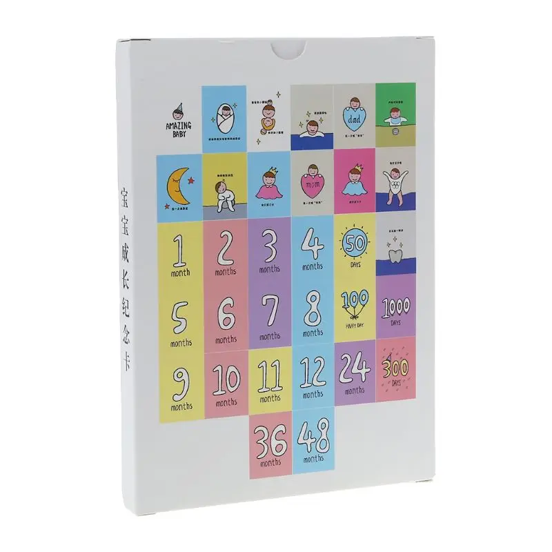 

32 шт./компл. месячная карточка, ежемесячная Детская фотография, фон, памятные карточки для беременных женщин, памятная фотография