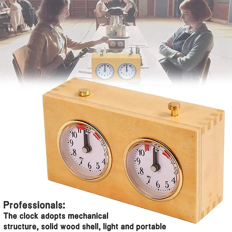 Wooden Chess Timer Tournament Competition Game Clock Gift Wind-Up Mechanical Accessories For Board Games | Дом и сад