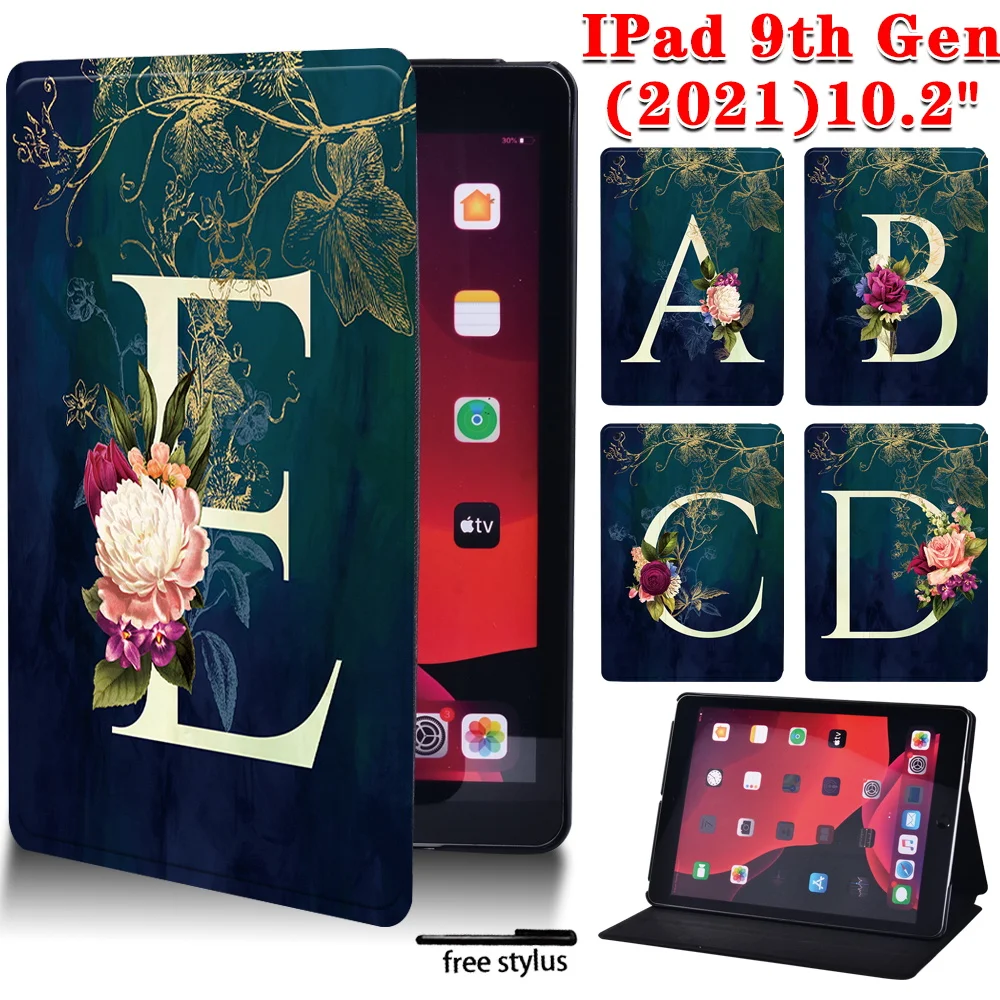 

Чехол для планшета IPad 10,2 дюйма, 9 поколения, 2021, с буквенным принтом