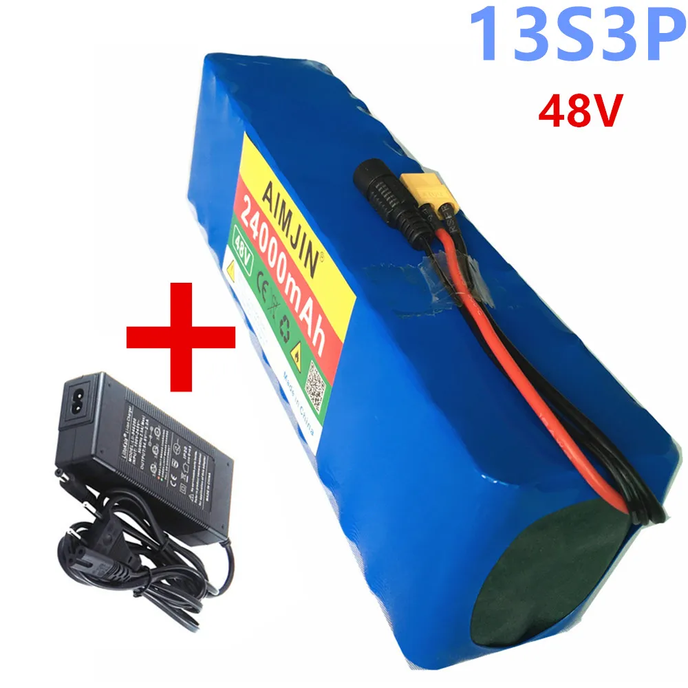 

48V Rechargeable Battery 24Ah 1kw 13S3P lto Accumulator Battery Pack For 54.6v E-Bike Electric Bicycle Scooter With Charger BMS