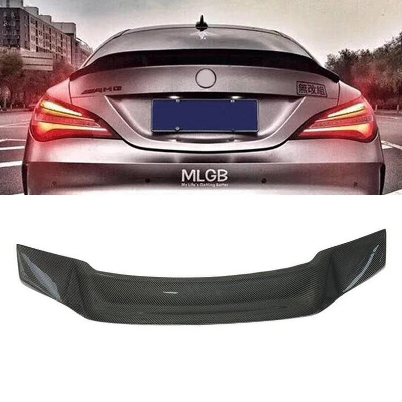 

CEYUSOT FOR Benz CLA W117 R Style Real Carbon Fiber Accessory Spoiler CLA180 CLA200 Car Trunk Rear Lip Spoiler Wings 2013-2020