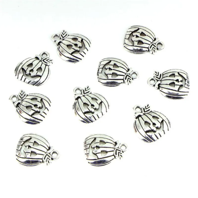 10 шт Ретро Серебряный Хэллоуин Тыква Подвески DIY модные аксессуары для серьги