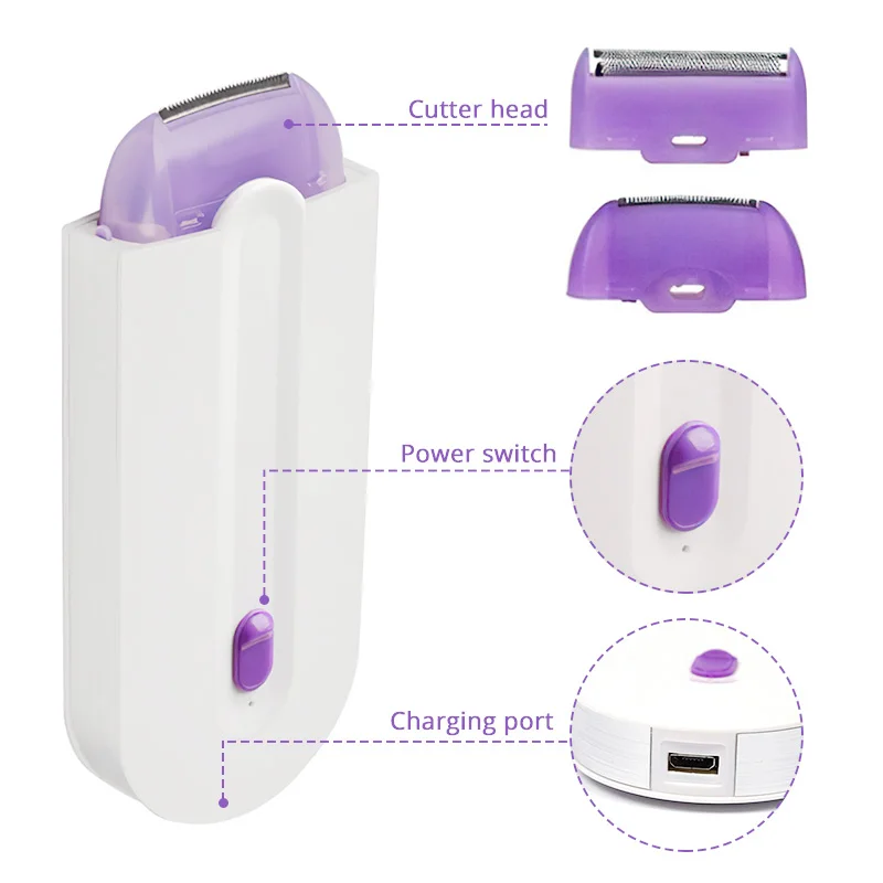 

Safely Hair Remover Machine Bikini Armpit Razor Sensor Body Leg Underarm Hair Removal Painless Lady Epilator Razor Instrument