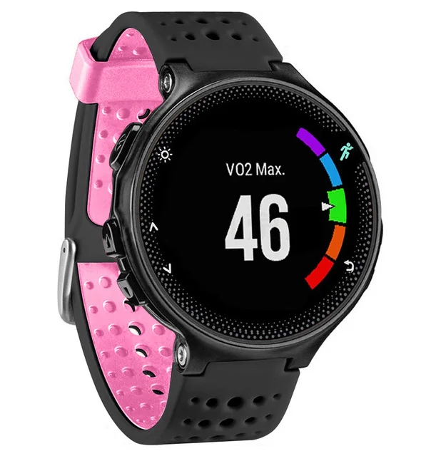 Black pink Сменный силиконовый ремешок для наручных часов Garmin Forerunner 235 630 230 gps часы напульсники браслет умные аксессуары - Цвет: Black pink