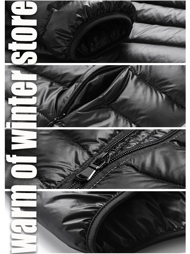 Super Lightweight and Easy to Carry Winter Warm Men's Hooded Down Jacket. Waterproof and Windproof Down Jacket