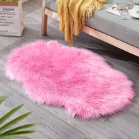 nordic style super soft artificial long plush rug solid colors faux fur area rug living room mat bedroom sofa carpets 2p 60x90cm