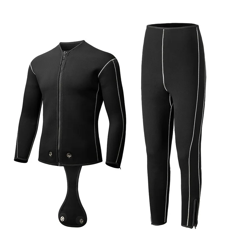Men Wome 3MM/5MM Scuba Snorkeling Wetsuit Separate Jacket Pants Long Sleeve Neoprene Wetsuits Front Zipper Swim Surf Diving Suit