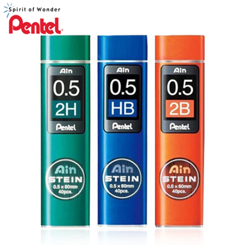 

6 Tubes/Lot (40Pcs/Tube) Pentel 0.5mm Mechanical pencil refills B,2B,3B,4B,H,2H,HB pencil leads for school & office stationery