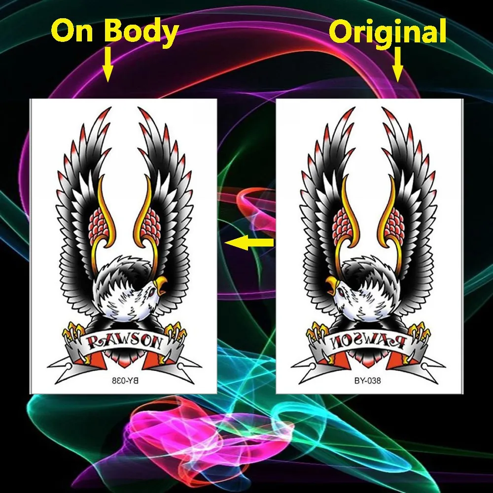 Водостойкая Временная тату наклейка с изображением орла ястреба татуировки