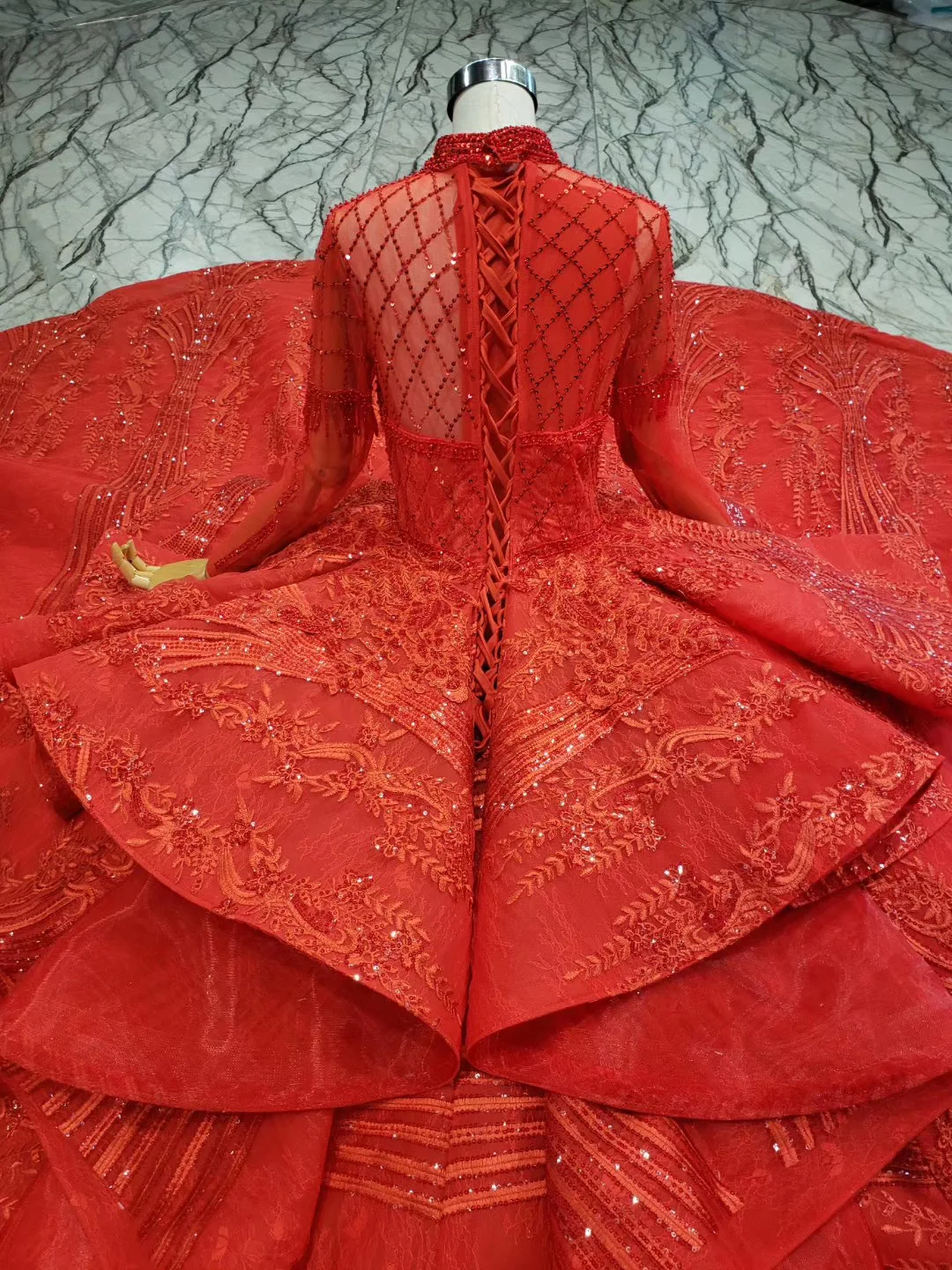 Красное бальное платье Quinceanera роскошное Атласное Пышное Платье с изысканной