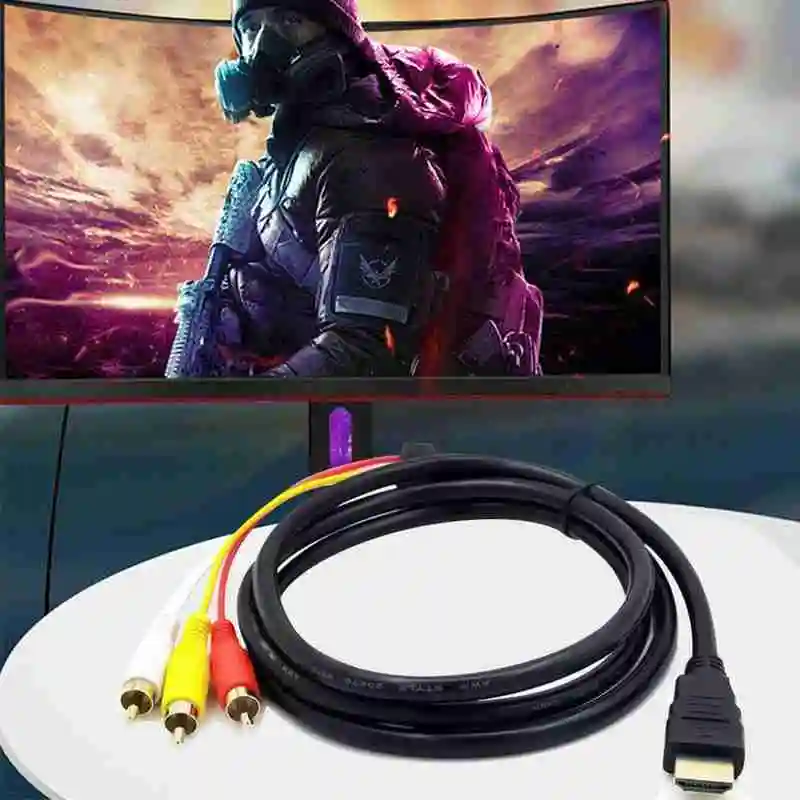 

1080P HDMI-compatible S-video to 3 Rca Av Audio Cable with 3rca Adapter Audio Connector For Projector/dvd/tv Scart to Phono J8L2