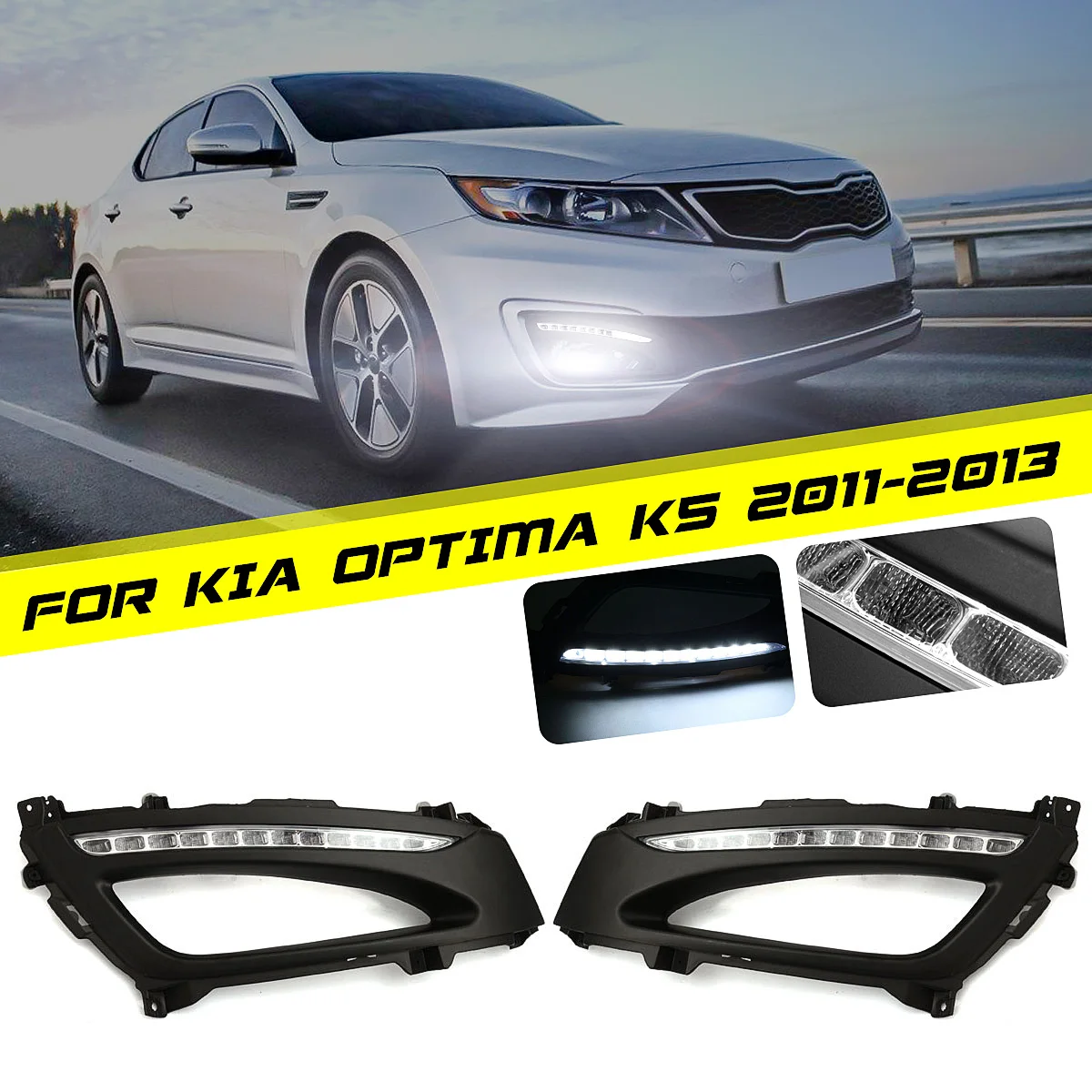 Пара Для Kia K5 Оптима 2011 2012 2013 Автомобильный светодиодный Габаритные огни DRL