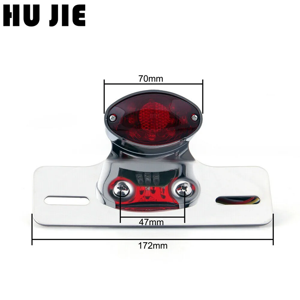 Универсальный мотоцикл хромированный задний стоп Стоп фонарь номерной знак для
