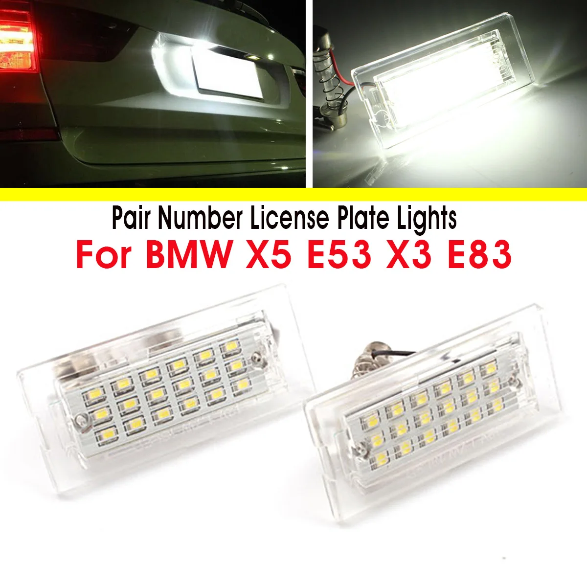 

2pcs 12V Car LED Number License Plate Light Lamp For BMW E53 X5 1999-2003 E83 X3 2003-2010
