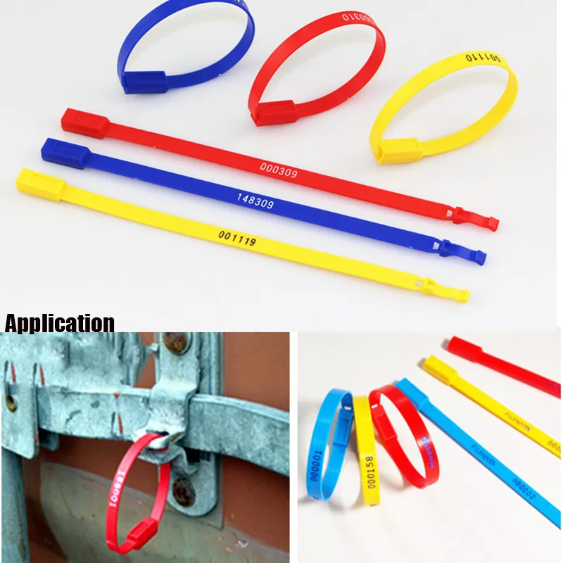 100 шт. одноразовые пластиковые защитные уплотнения самоблокирующиеся стяжки