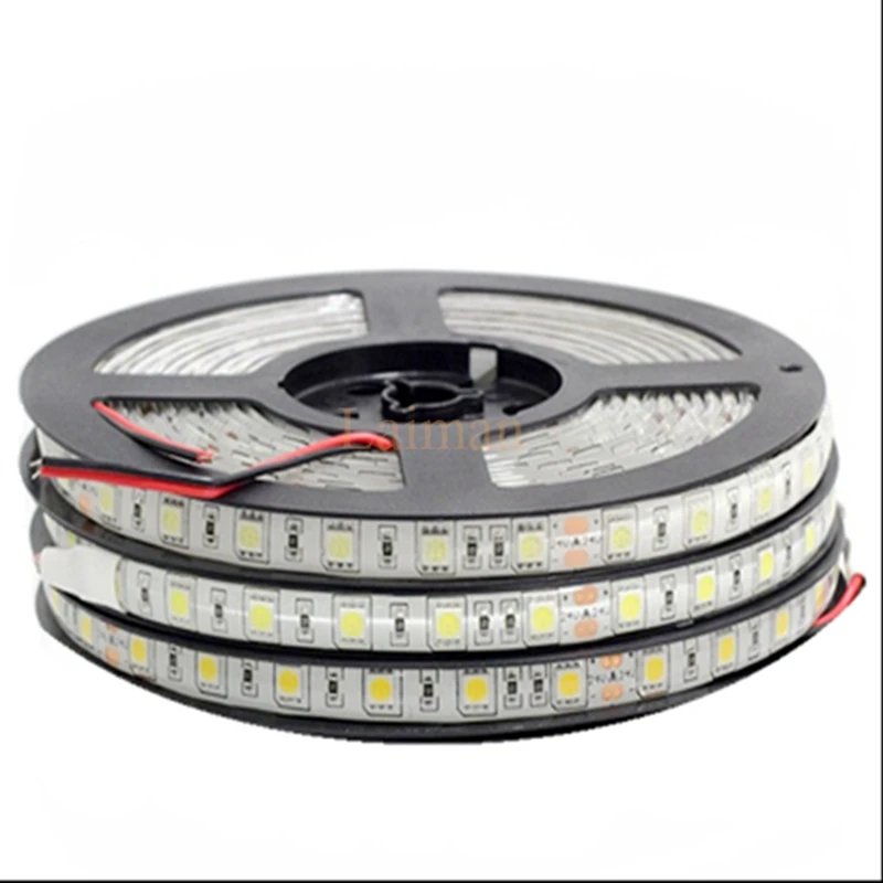 5050SMD Светодиодная лента 5 м/лот 60led/m DC12V IP65 гибкий свет водонепроницаемый