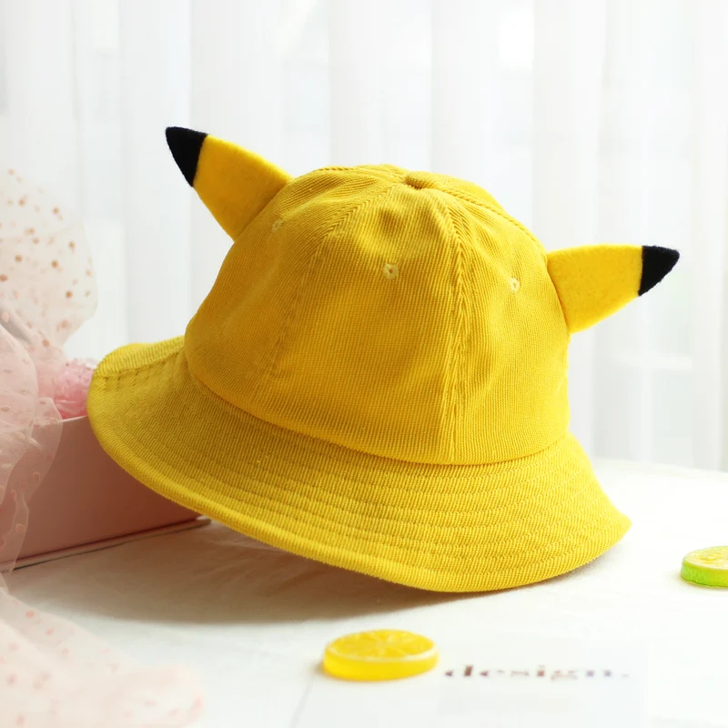 

Cartoon ear corduroy fisherman hat boys and girls children's sun hat soft cute cute basin hat