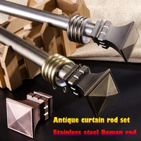 customized antique bronze curtain rods mute stainless steel brushed double curtain rod set for windows curtain rod bracket