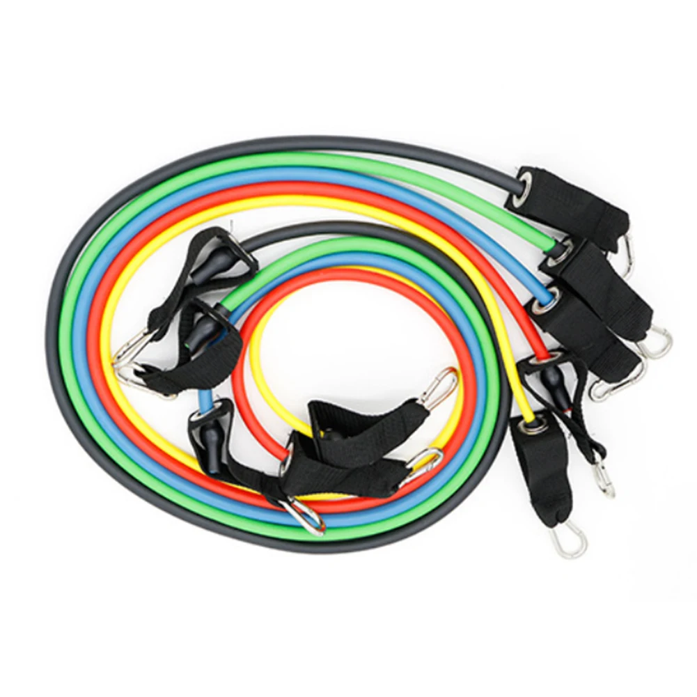 

11pcs/set Resistance Bands Latex Pull Rope with Door Anchor Handle Ankle Strap Trainers Force Core Training Tool