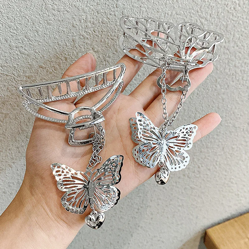 

1PC Retro Metal Hair Grip Goth Butterfly Hair Clip Love Pendant Claws Barrettes Butterfly Tassel Fairy Elegant Metal Grip