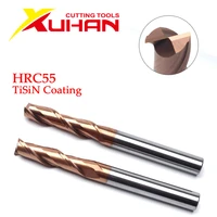 xuhan hrc55 2flutes milling cutter carbide end mill alloy coating tungsten steel woodworking steel cutting cnc tool machining