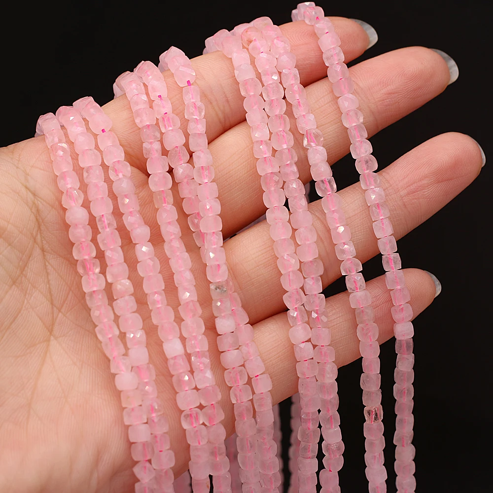 

Natural Stone Faceted Bead Square Shape Loose Spacer Bead for Trendy Jewelry Making Women Necklace Bracelet Accessories