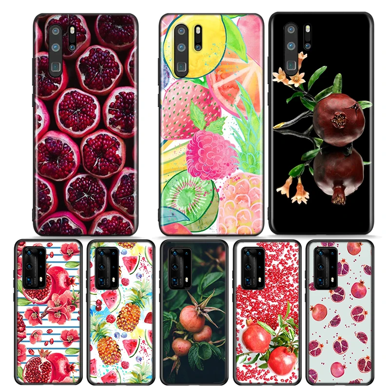 

Food Pomegranate Fruit Silicone Cover For Huawei P40 P30 P20 P10 P9 P8 Pro Plus Lite E Mini 2019 2017 Phone Case