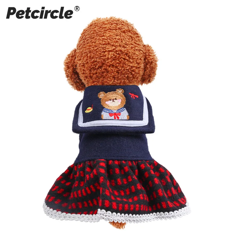 PETCIRCLE Dog Puppy Clothes Student Cute Bear Dress Pet Cat Fit Small Dog Spring and Autumn Pet Dog Costume Cloth Dog Shirt