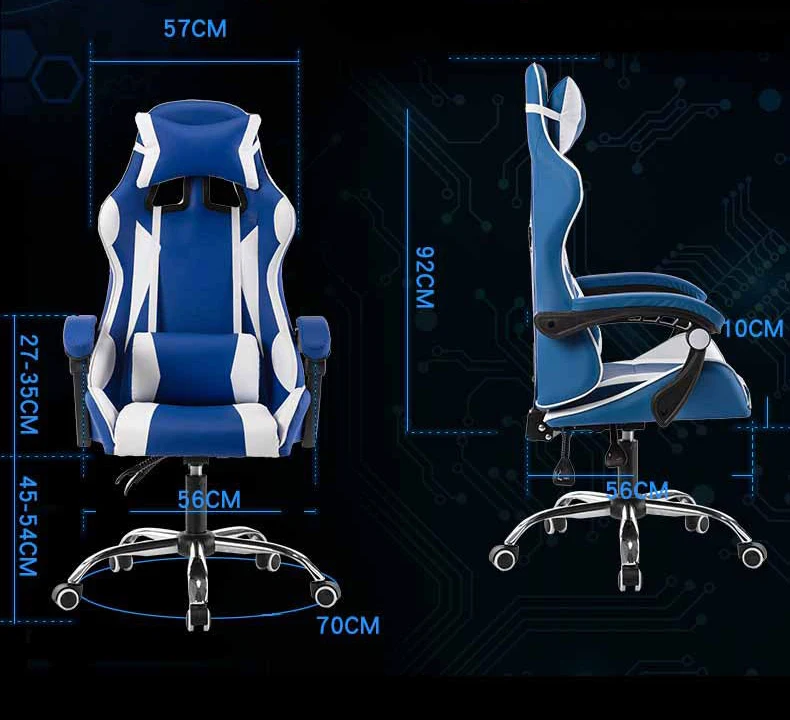 

Gaming Chair with Footrest Gaming Chaise High Back Racing Style Video Game Chairs Ergonomic Desk Chair Swivel Gaming Chair