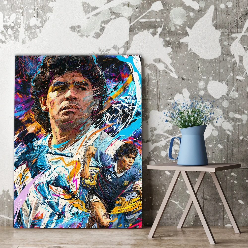 

Diego Maradona Football Poster Artwork Wall Art Picture Print Canvas Painting For Home Living Room Decor