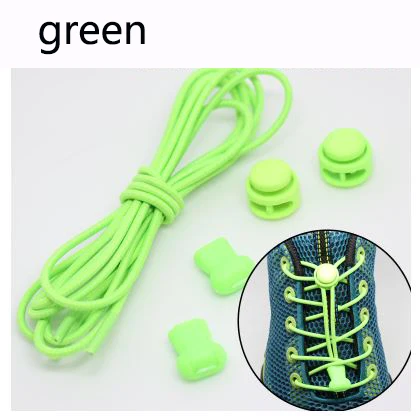 green Низкая цена без шнурка фиксирующий башмак Шнурки тапки ленивые эластичные шнурки светящиеся шнурки для обуви Дети - Цвет: green