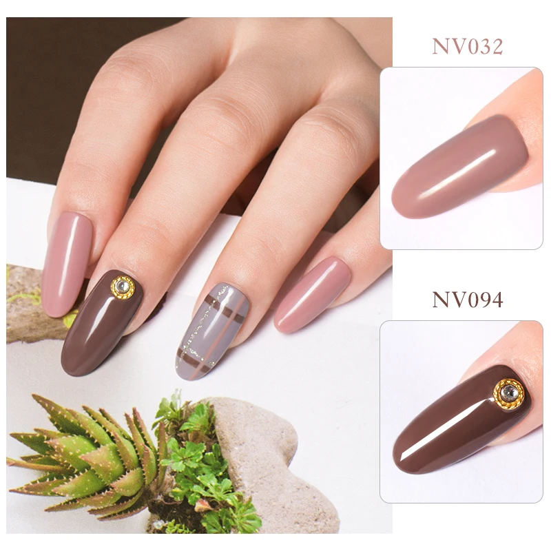 Nail Vision 5ML Gel Polish For Manicure Semi Permanent Enamels UV Led Pure Grey Brown Art Varnish Soak Off | Красота и здоровье