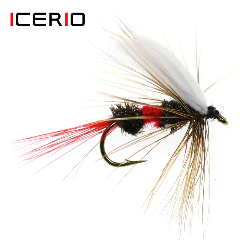 

ICERIO 6 шт. Royal Coachman сухие мухи приманки на форель для ловли нахлыстом