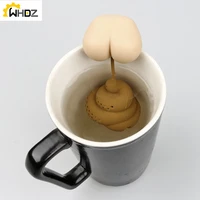 silicone tea infuser creative poop shaped funny herbal tea bag reusable coffee filter diffuser strainer tea accessories