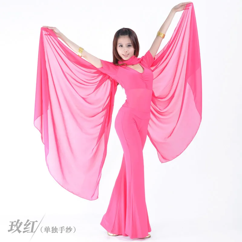 Индийский Оранжевый танец живота костюм современный Восточный BellyDancing пряжа шарф для женщин BellyDance костюм сценическое шоу шаль для танцев - Цвет: roseo