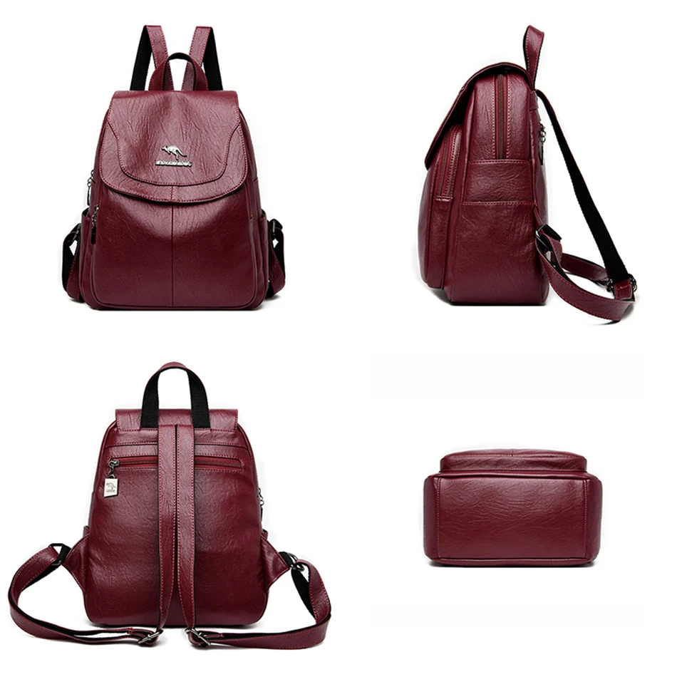 Женский кожаный рюкзак Bagpack дизайнерские сумки на плечо для женщин 2020 школьные