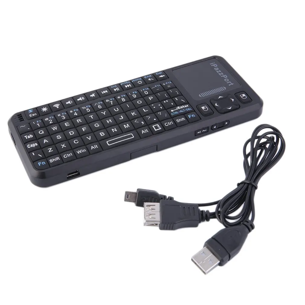Оригинальная iPazzPort 19s Русская клавиатура 2 4G мини беспроводная Air Mouse с тачпадом