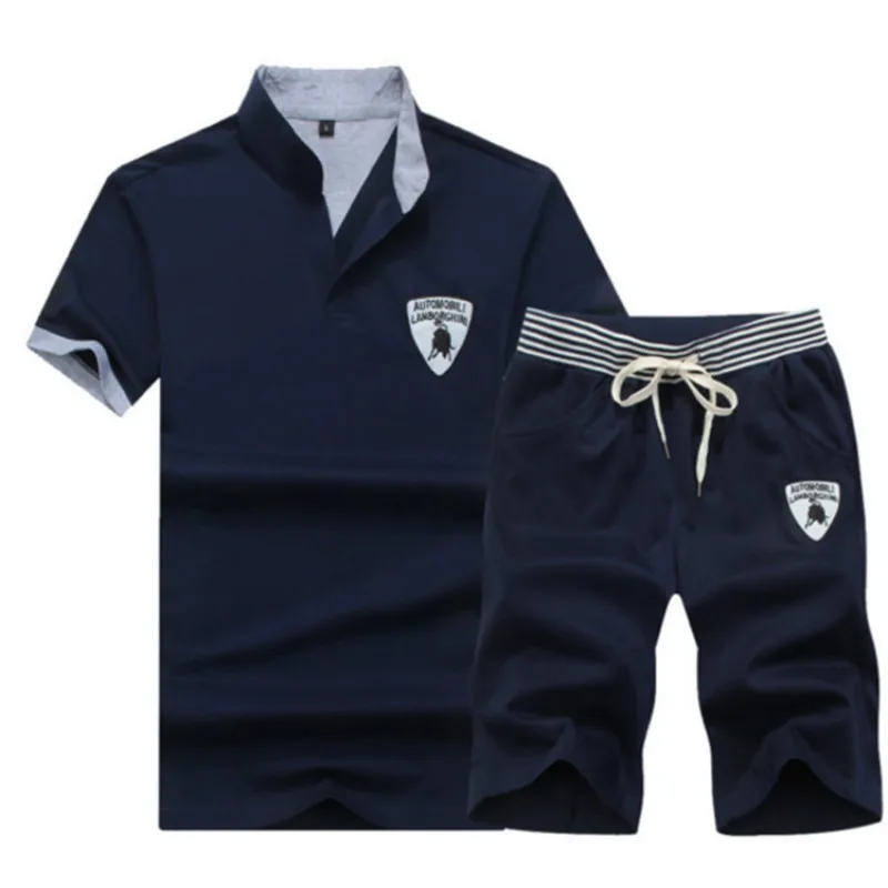 Мужской летний спортивный костюм повседневный короткий размера плюс 4XL из двух