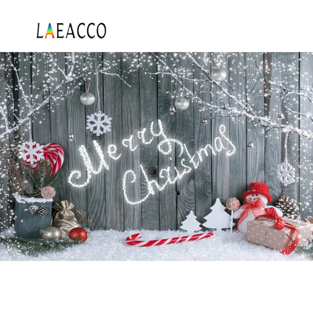 Laeacco Рождественский фон светильник лампа снежинка безделушка подарок конфета