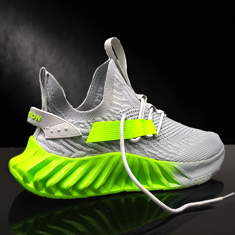 

Кроссовки мужские сетчатые трикотажные, дышащие, Нескользящие, амортизация ударов, летняя спортивная обувь для фитнеса и отдыха