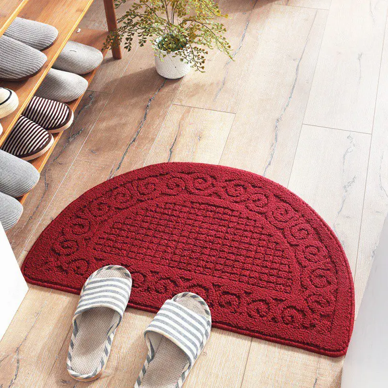 

Semicircular Retro Home Decor Carpet Latex Back Anti-slip Doormat Semicircular Doormat Carpet Bedroom Bathroom Kitchen