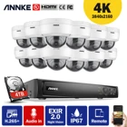 Сетевая система видеонаблюдения ANNKE, 16 каналов, 4K Ultra HD, POE, 8 Мп, H.265 + сетевой видеорегистратор, 12 всепогодных IP-камер 8 Мп, комплект видеонаблюдения