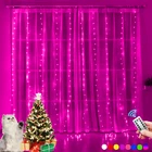 Гирлянда Шторы лампы дистанционного Управление USB 3 м светодиодный струнные лампы, герлянда, на Рождество вечерние украшения для спальня украшения