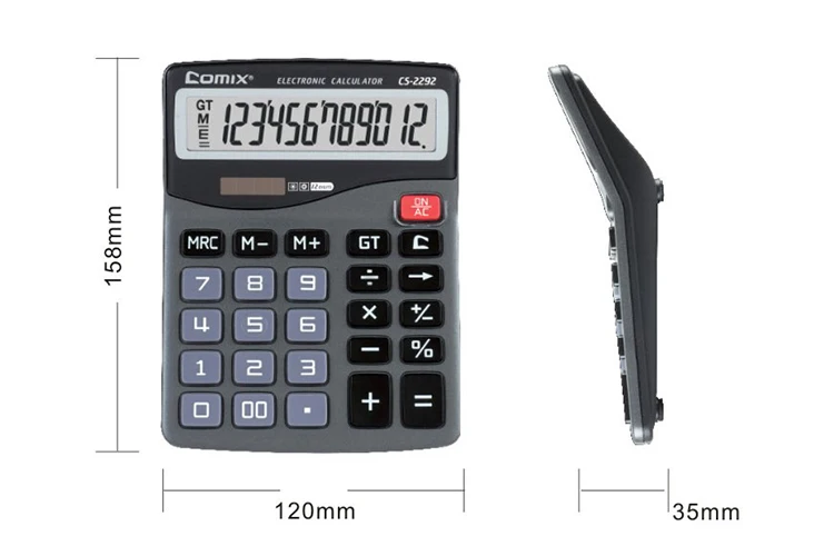 Настольный калькулятор Comix с большим экраном аккумулятором и подсветкой для